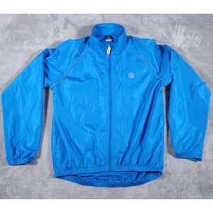 Canari Cycling Jacket Mens Large Blue Full Zip Windbreaker‎ Pockets